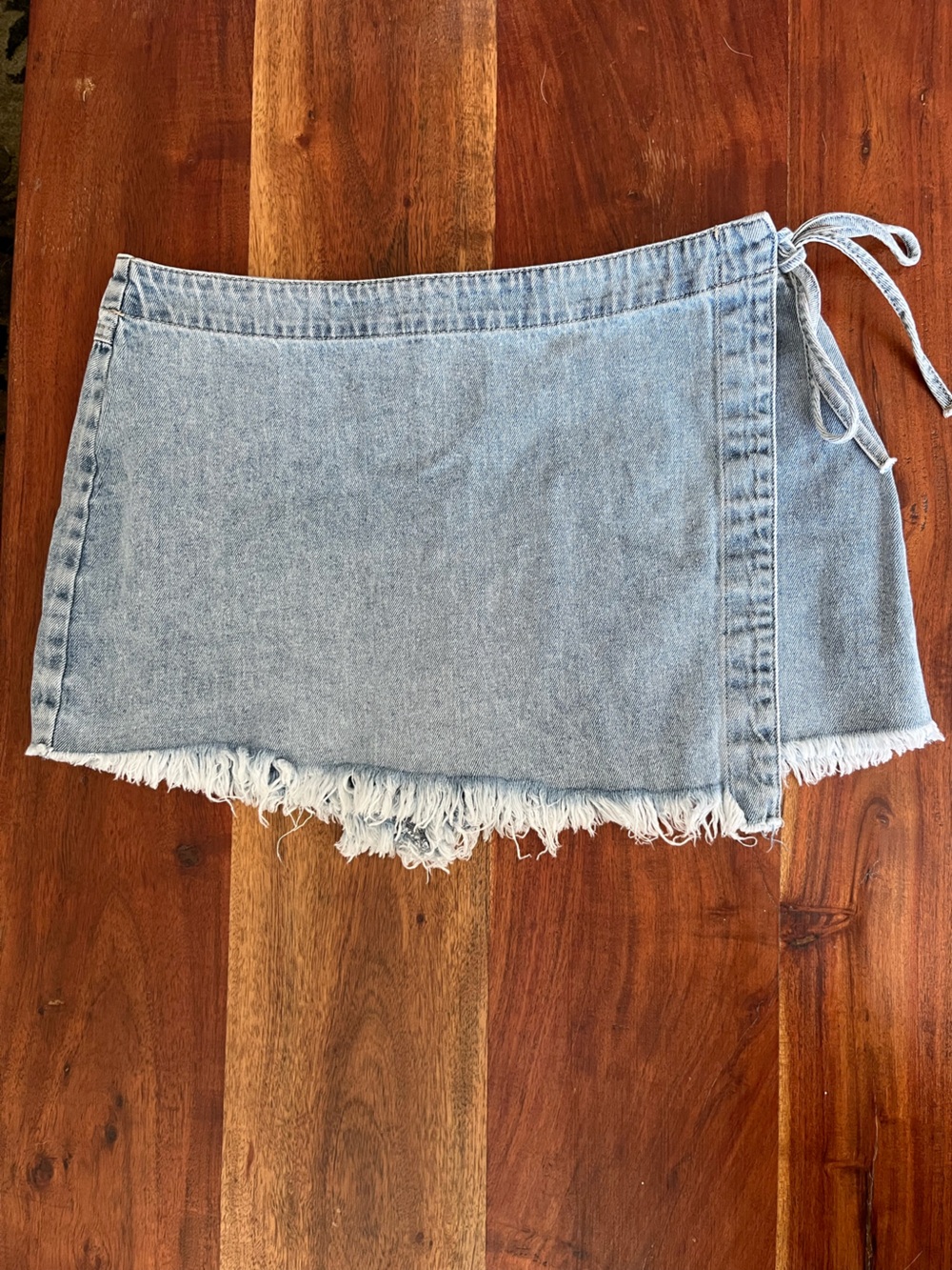 Rewash Light Blue Denim Skort with Side Tie